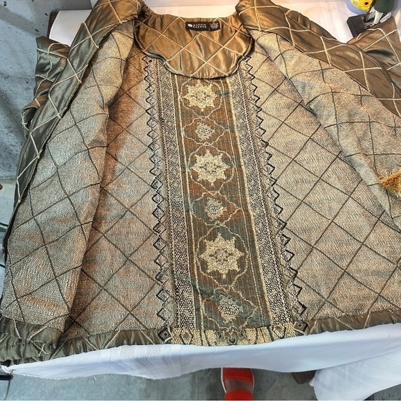 Woman’s formal jacket blazer size 1X plus size gold diamond wedding winter - Picture 12 of 14